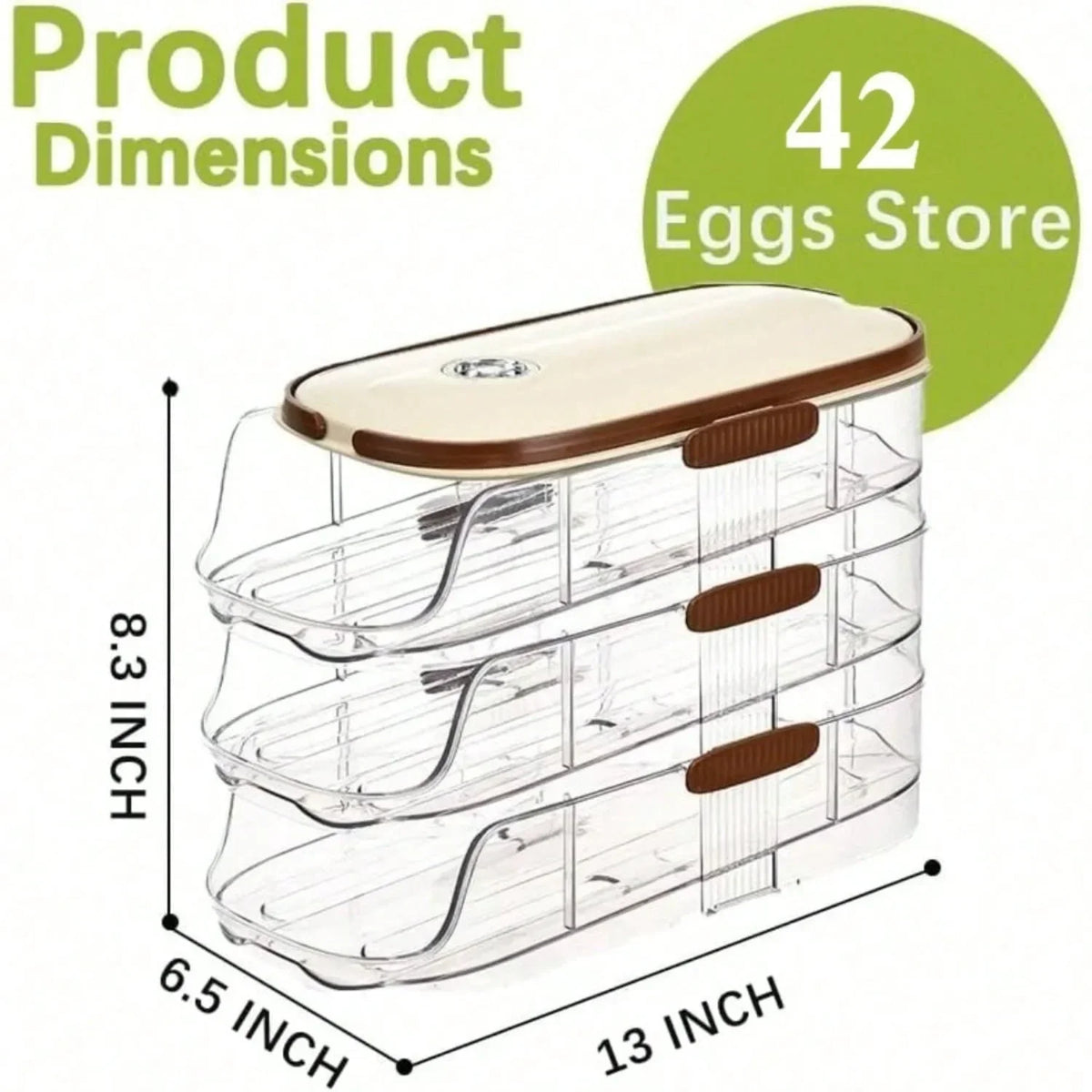 Stackable 3 Tier Rolling Egg Dispenser With Handle