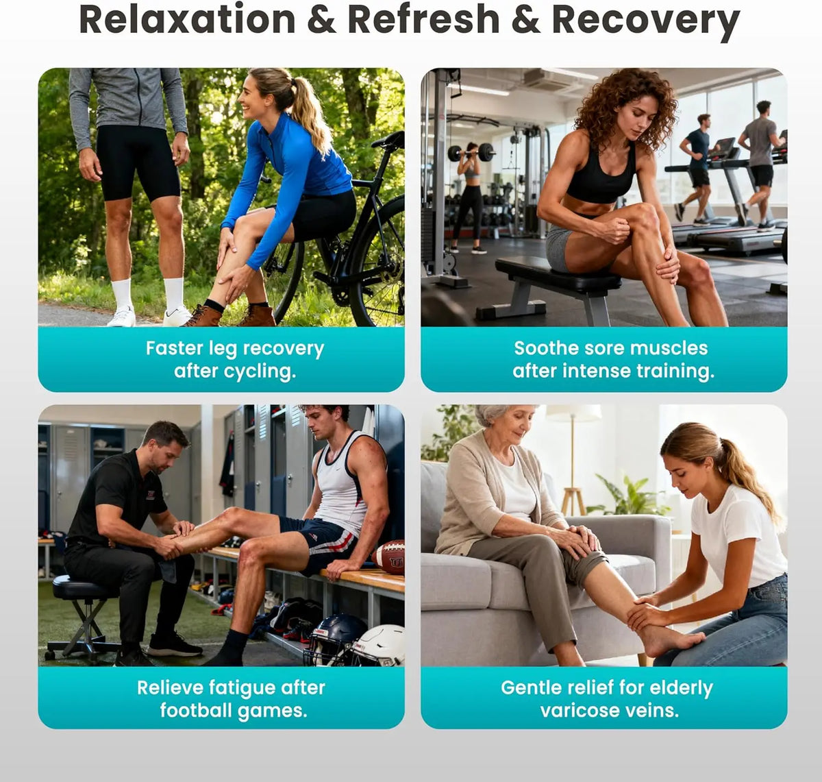 Air Compression Leg Massager for Circulation and Pain Relief