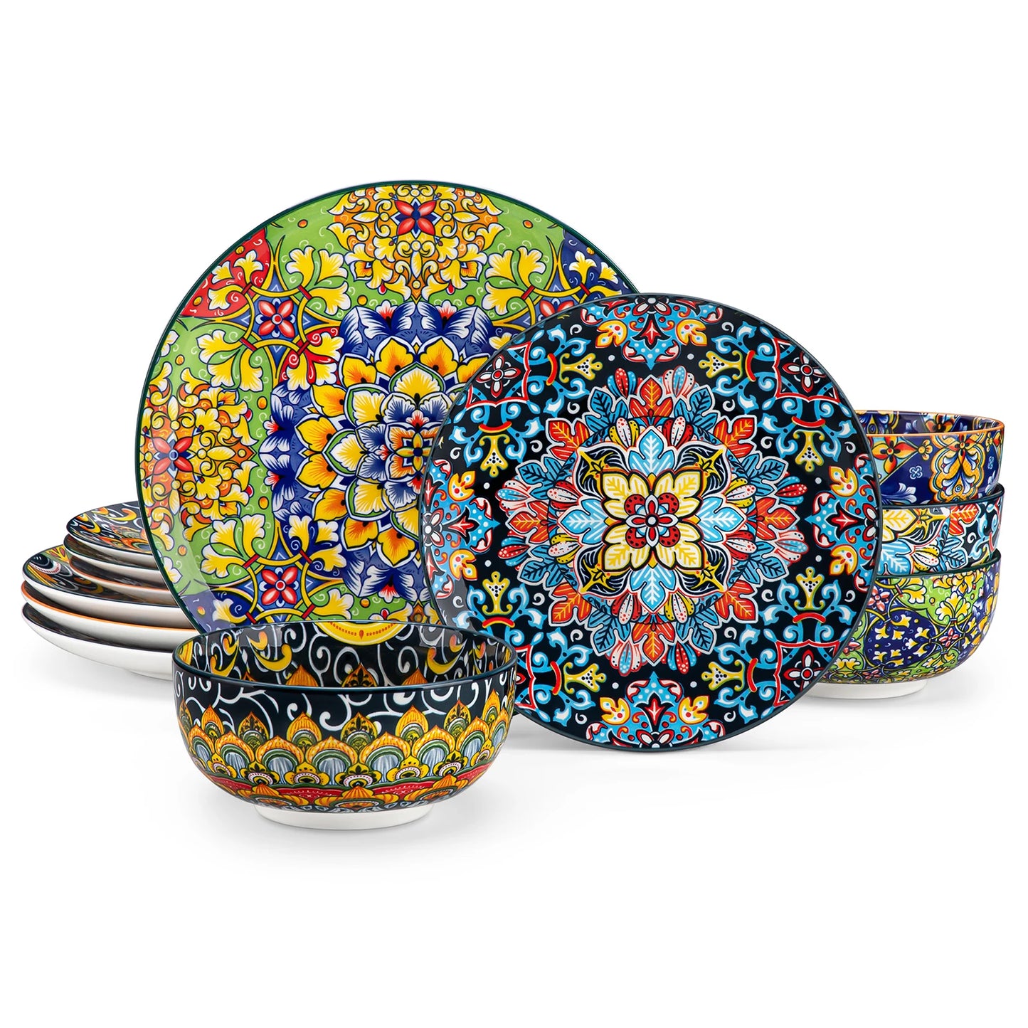Malacasa Bohemian Style Ceramic Dinnerware Set