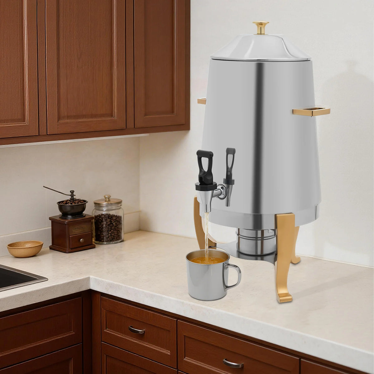 Bymaocar Stainless Steel Hot Water Dispenser Coffee Urn