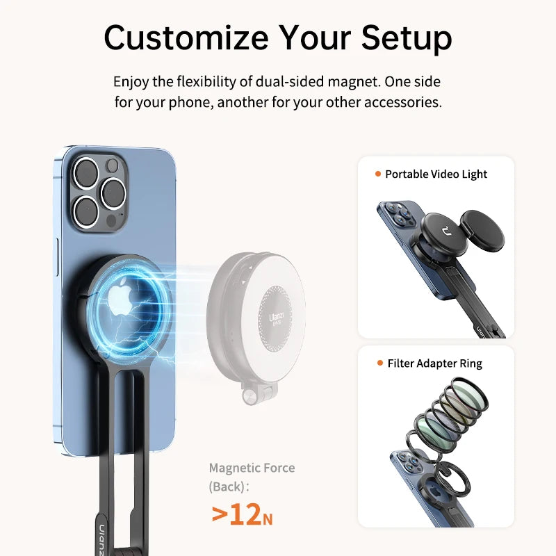 Ulanzi MA30 Carabiner Phone Tripod With Dual Magnet Mount