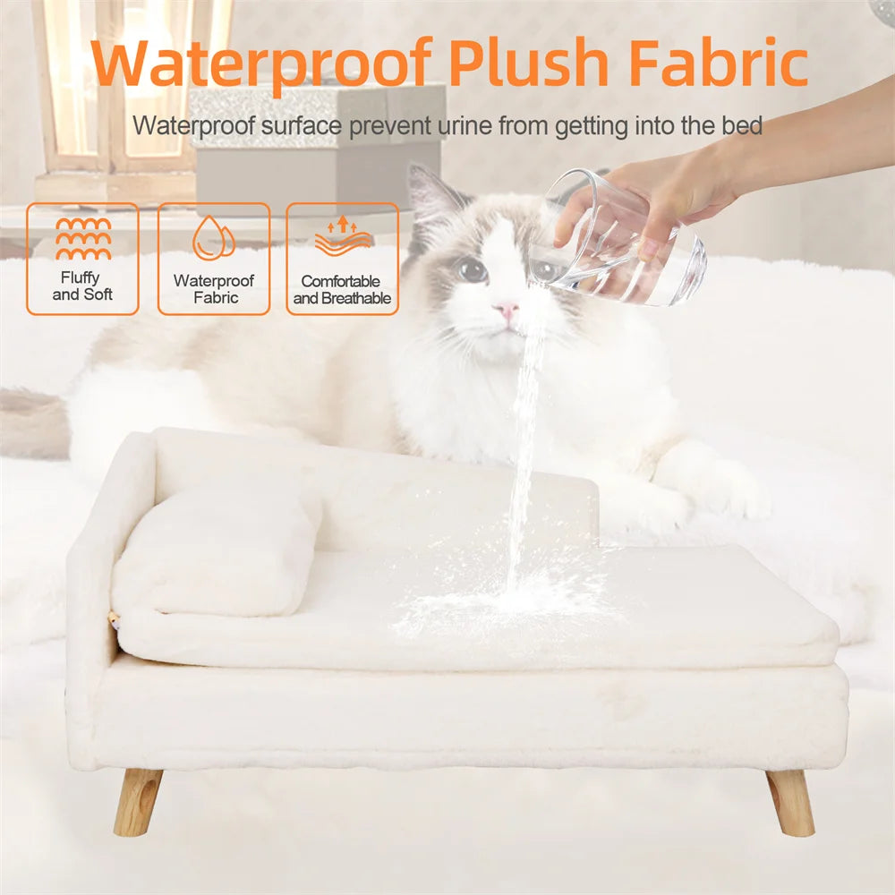 BORWART CN Elevated Dog Sofa Bed With Backrest