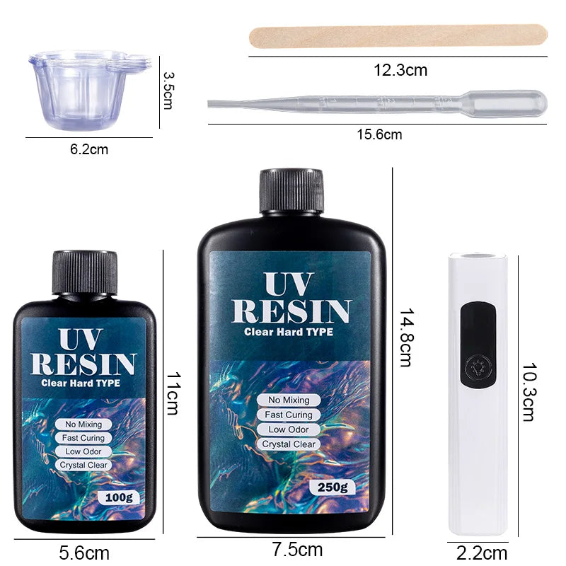 Crystal Clear UV Resin Kit With Light For Jewelry Making