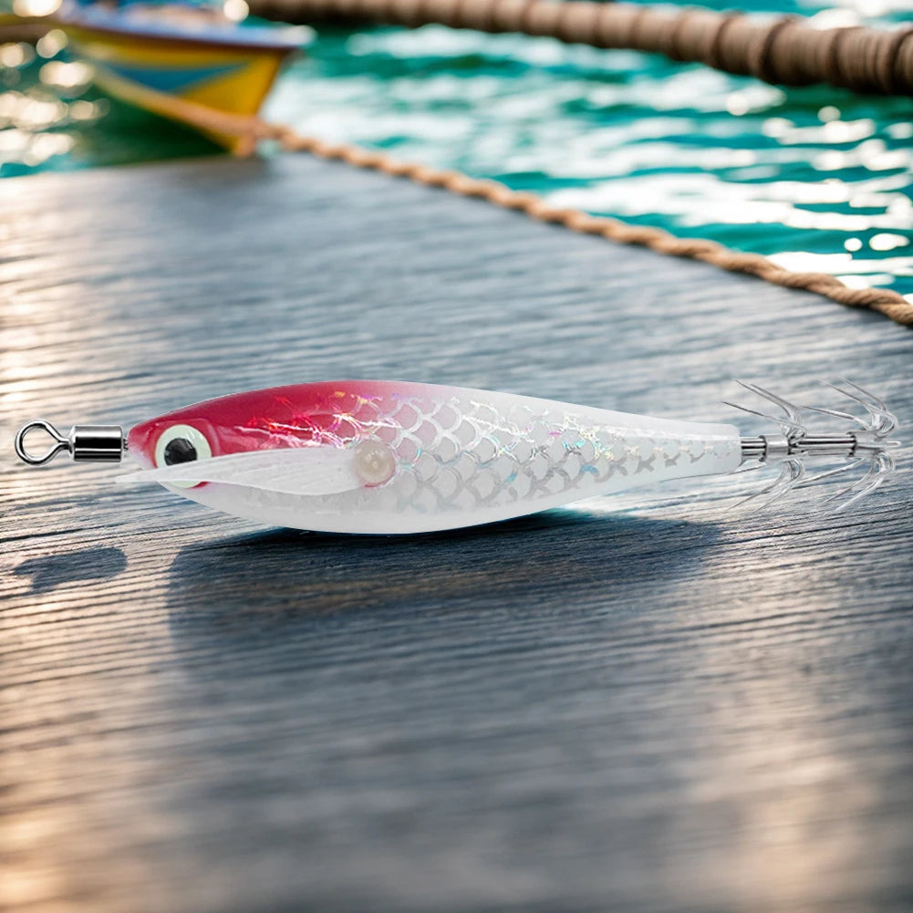 APWIKOGER Luminous Squid Lure With 3D Eyes Glow In Dark