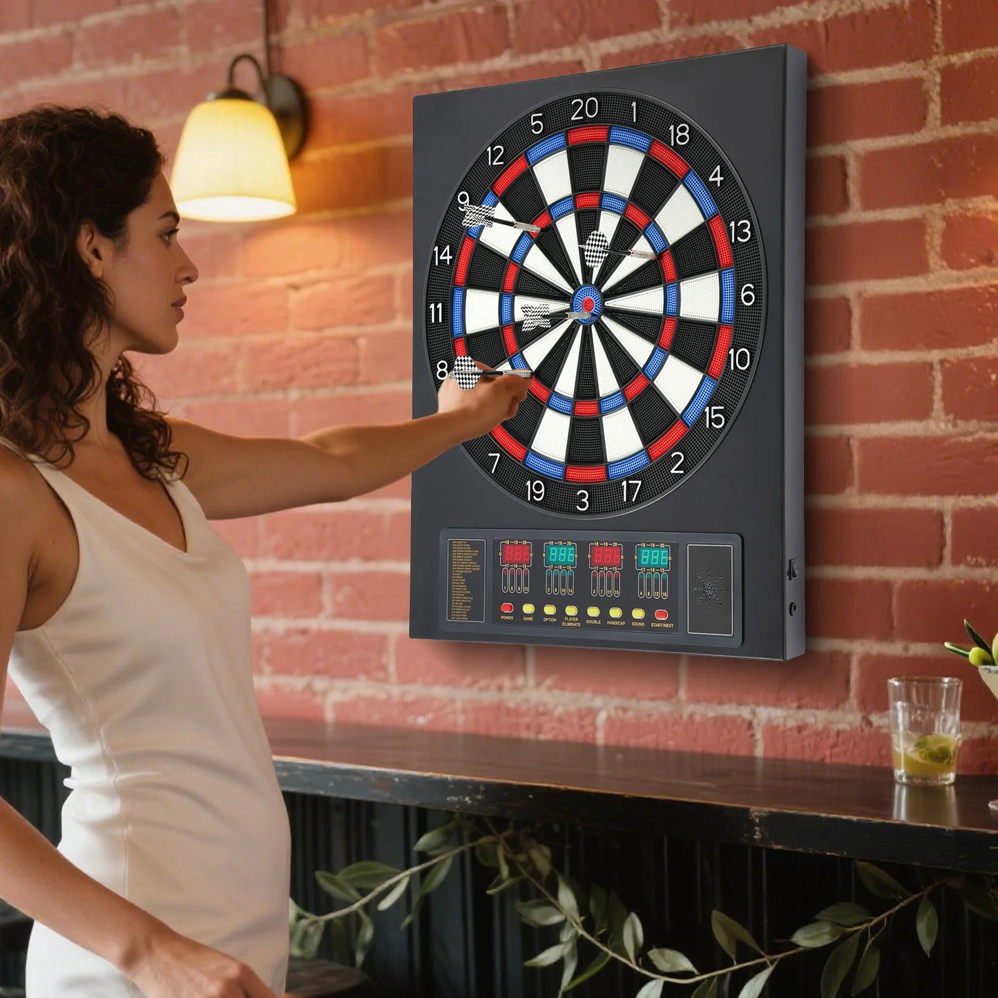 Electronic Dart Board Game Set With Automatic Scoring
