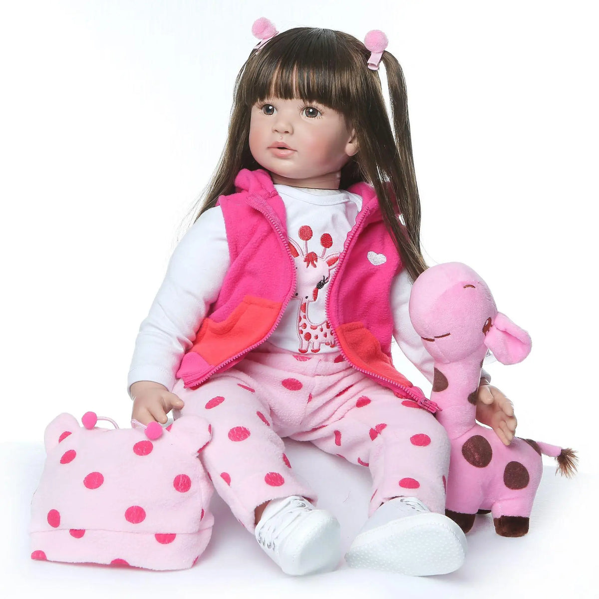Realistic Reborn Baby Doll With Long Hair and Accessories