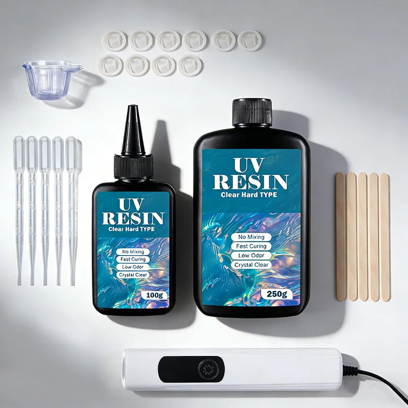 Crystal Clear UV Resin Kit With Light For Jewelry Making