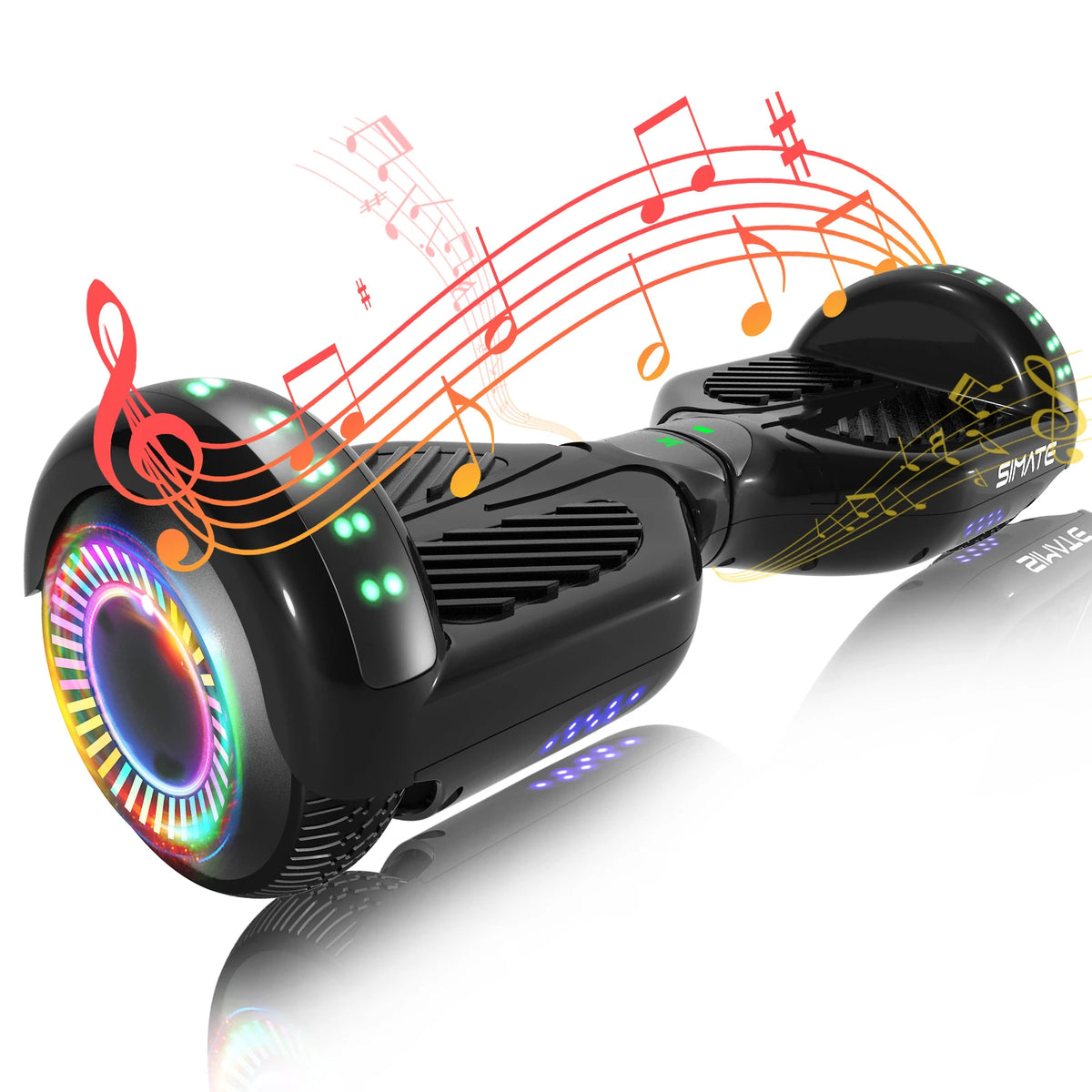 SIMATE Hoverboard With Bluetooth All Terrain LED Lights
