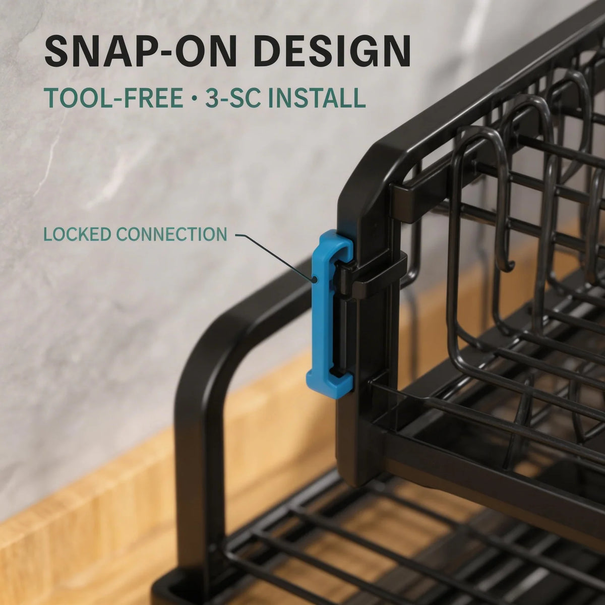 HiMISS Double Layer Steel Dish Drying Rack With Tray