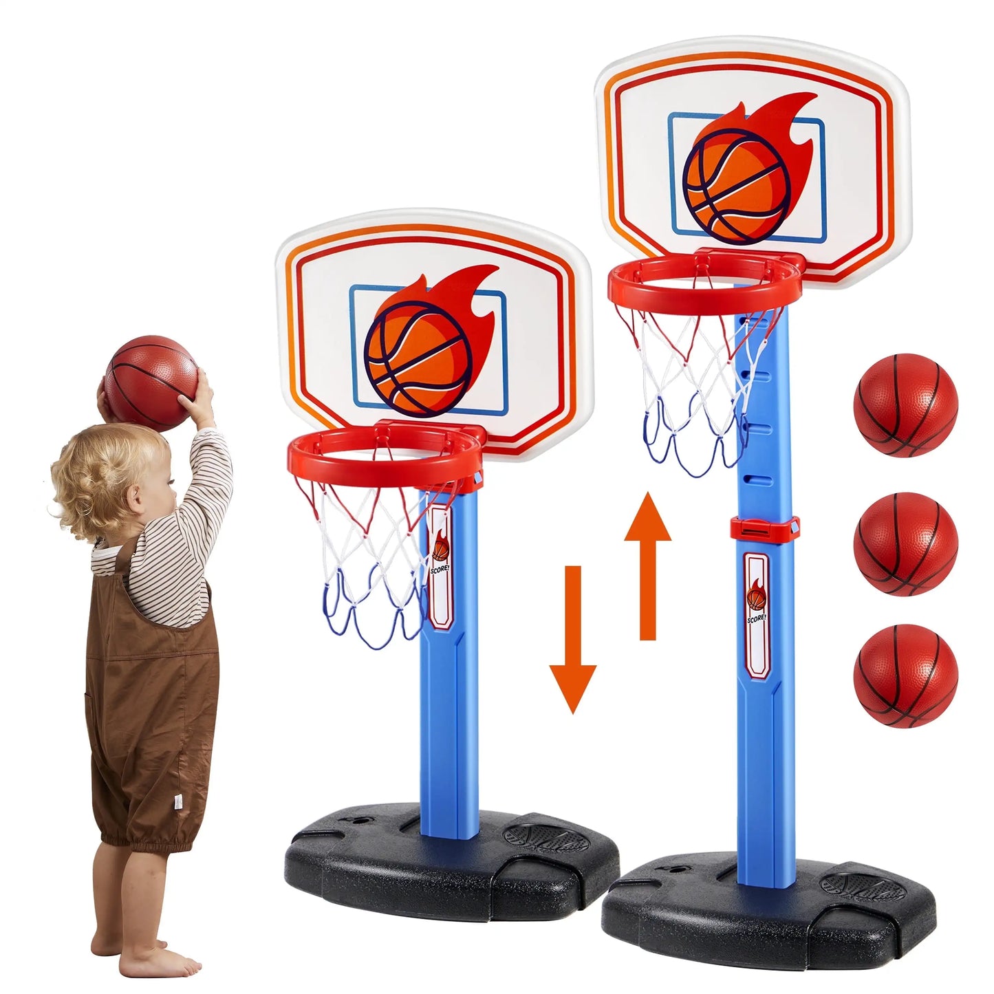 Joyfy Adjustable Toddler Indoor Basketball Goal Set