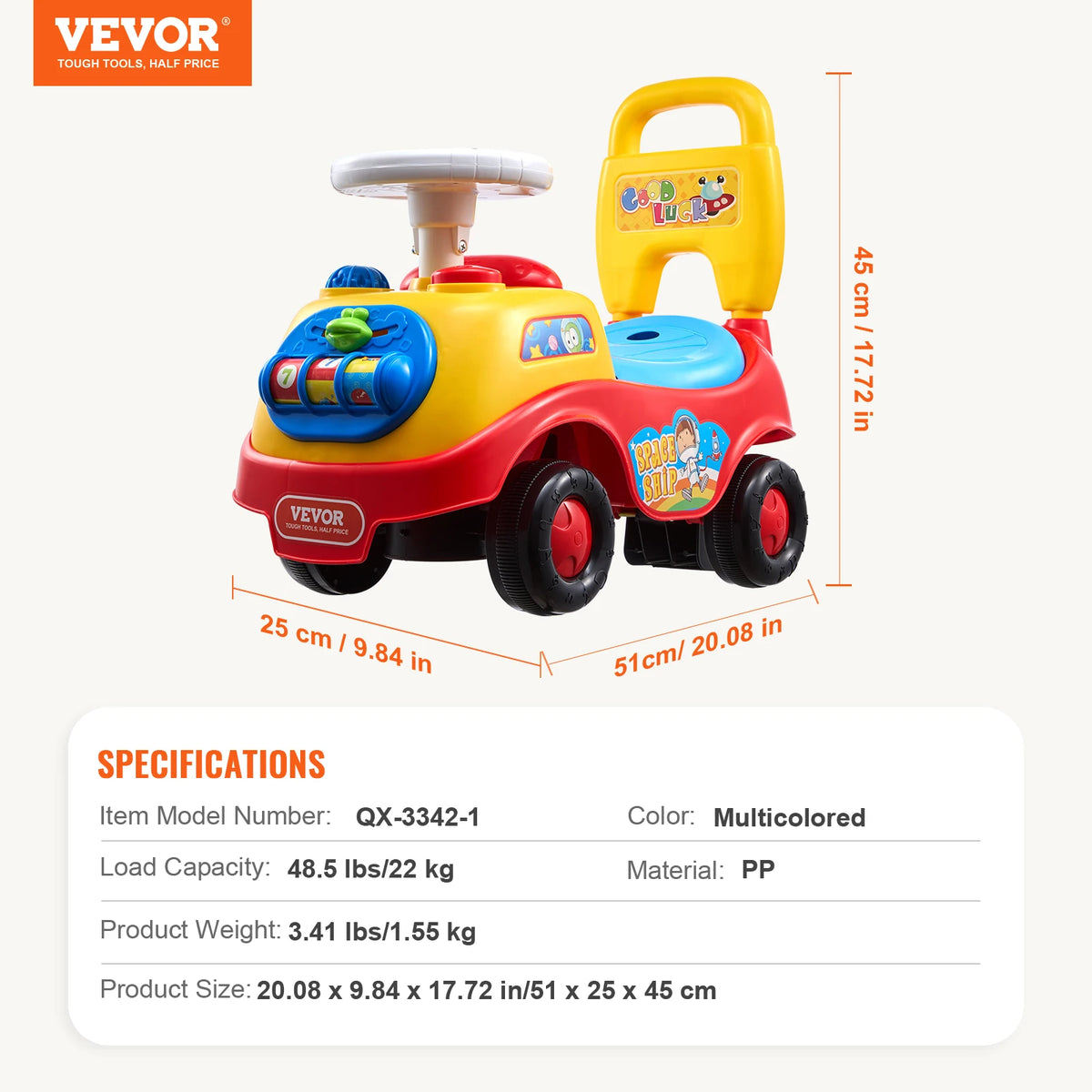 SucceBuy Toddler Push Ride On Car With Music
