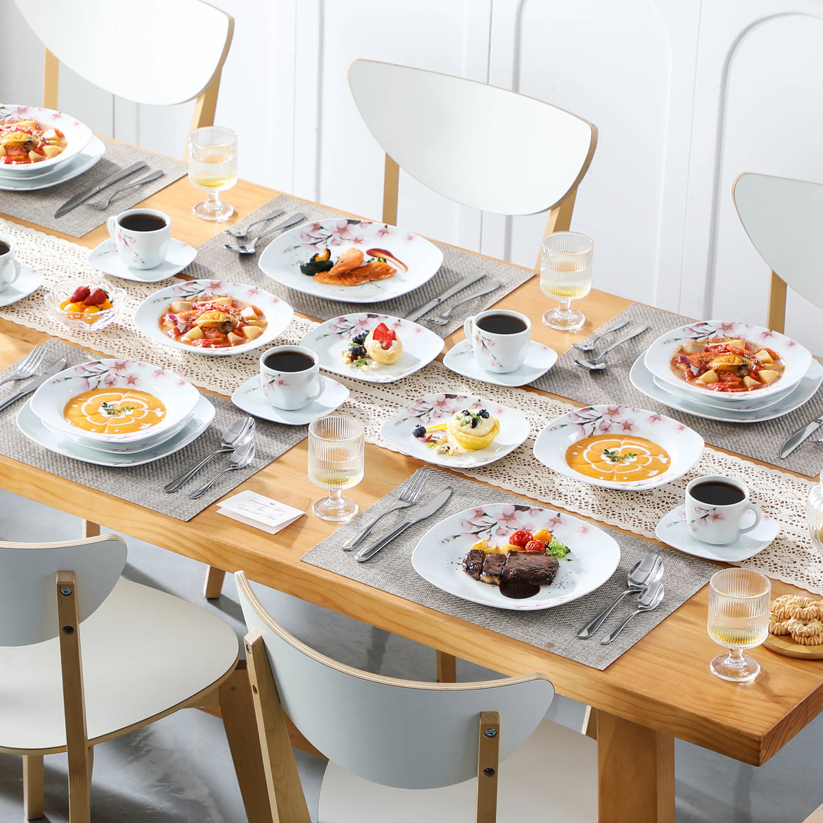 Malacasa Floral Porcelain Dinnerware Set