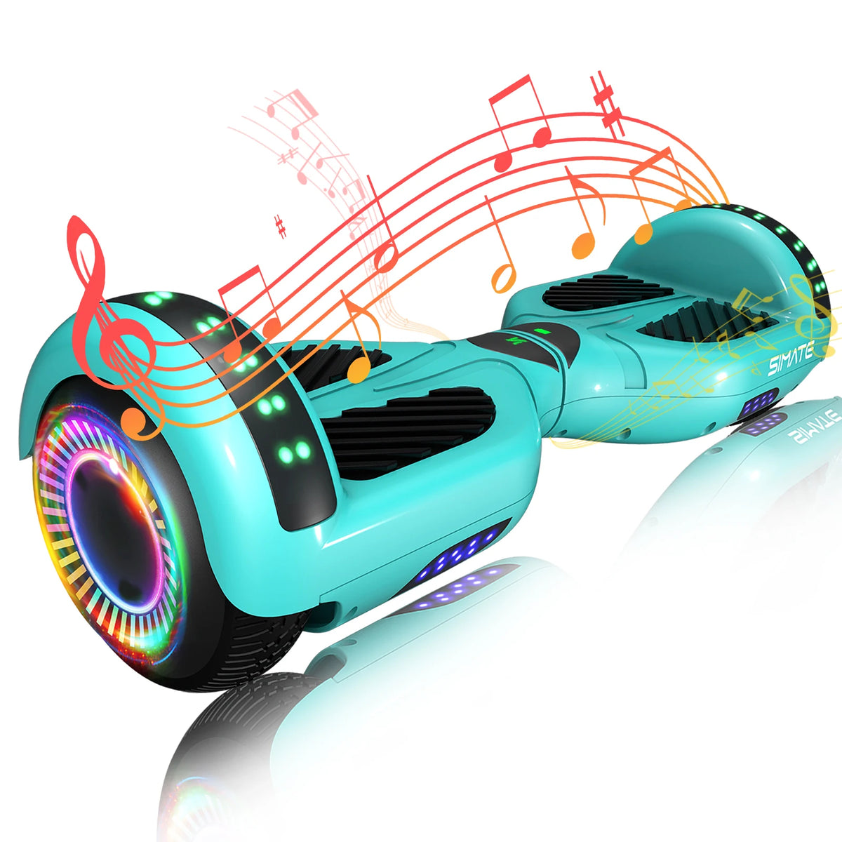 SIMATE Hoverboard With Bluetooth All Terrain LED Lights