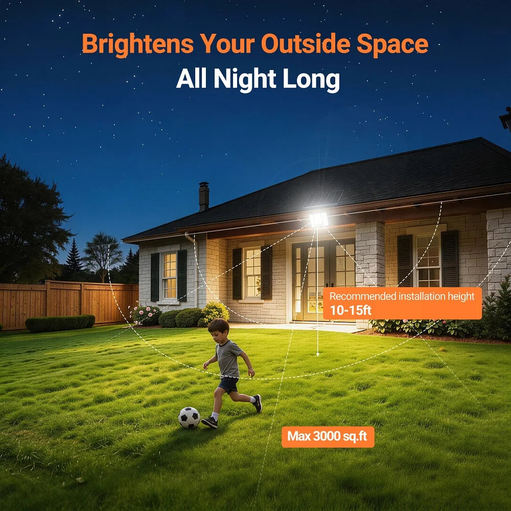 Intelamp Outdoor Solar Flood Light With Dusk To Dawn