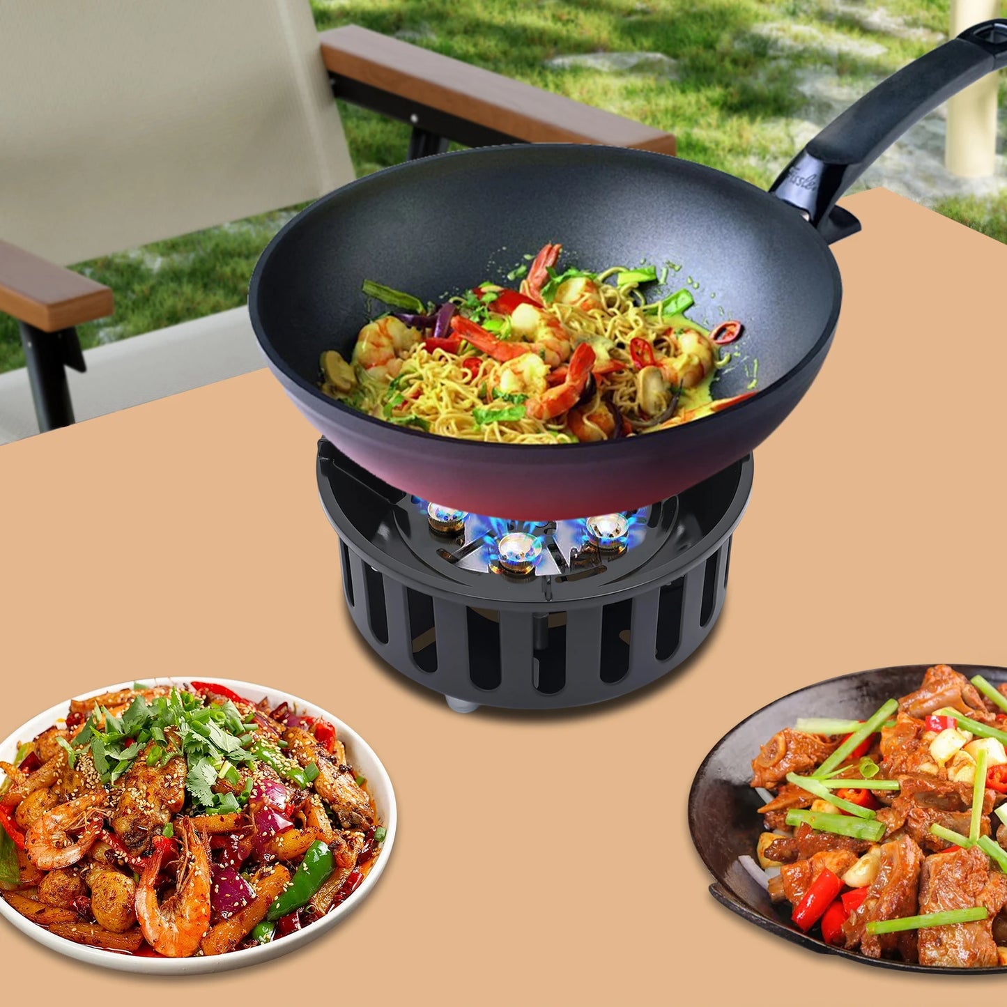 Portable Butane Camping Stove 21000W With Adapters