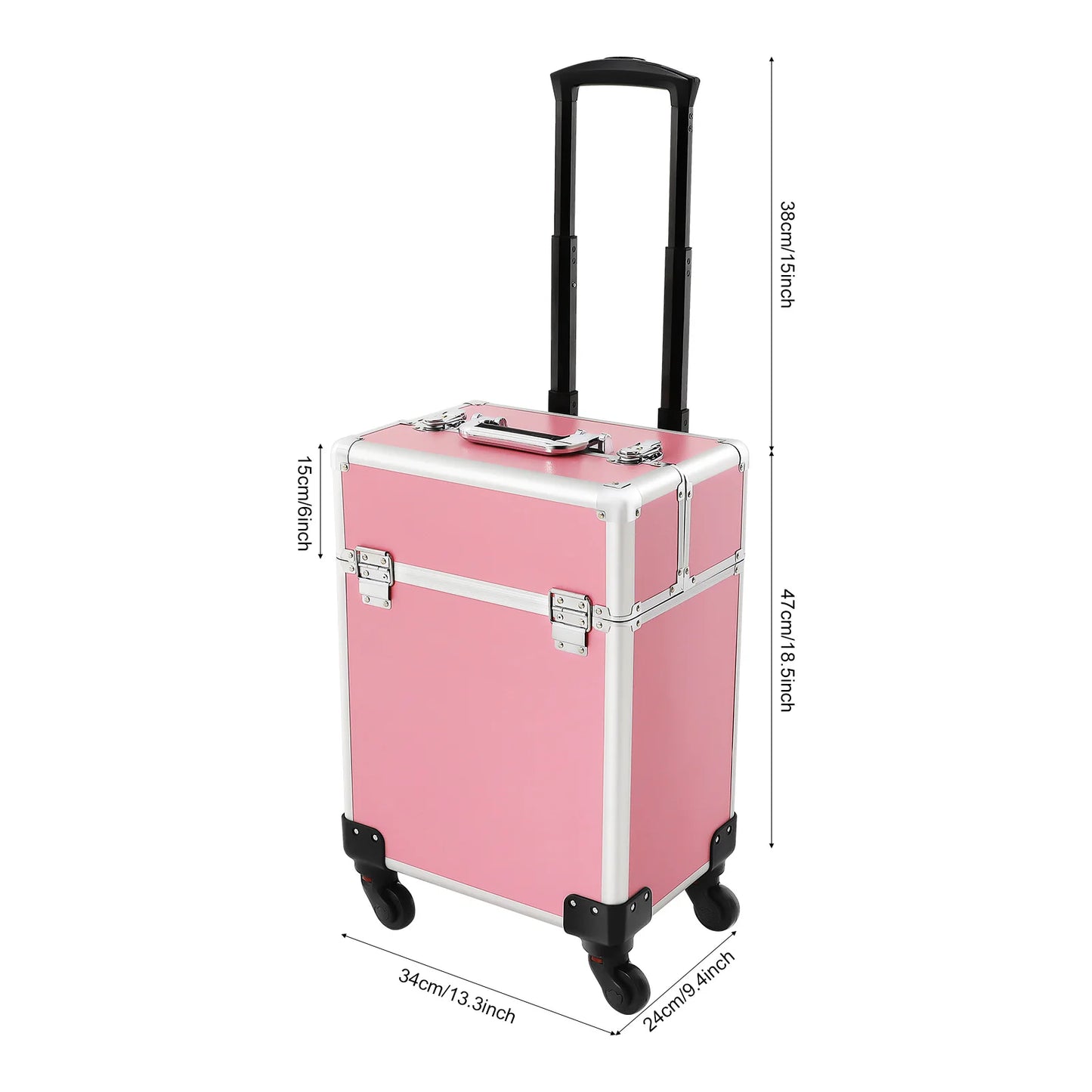 Bymaocar Large Capacity Rolling Makeup Train Case With Keys