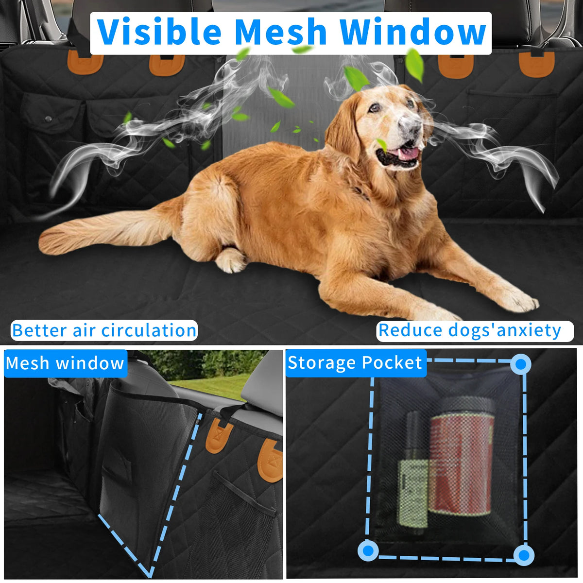 BORWART Waterproof Dog Car Seat Cover Hammock Extender