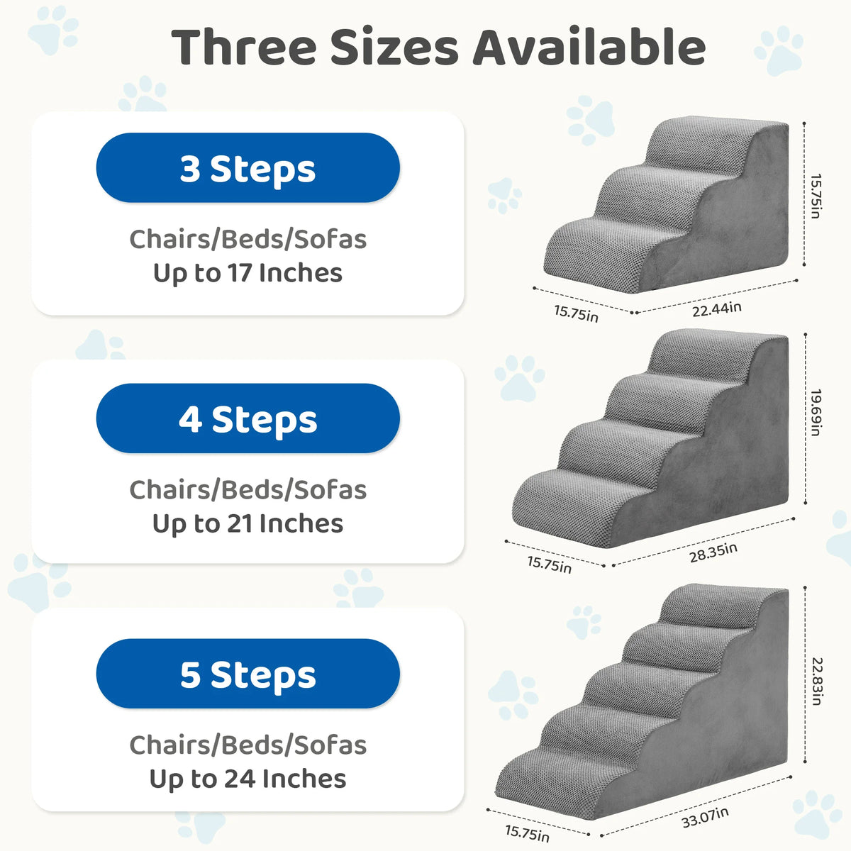 Curved High Density Foam Dog Steps Ramp For Small Dogs