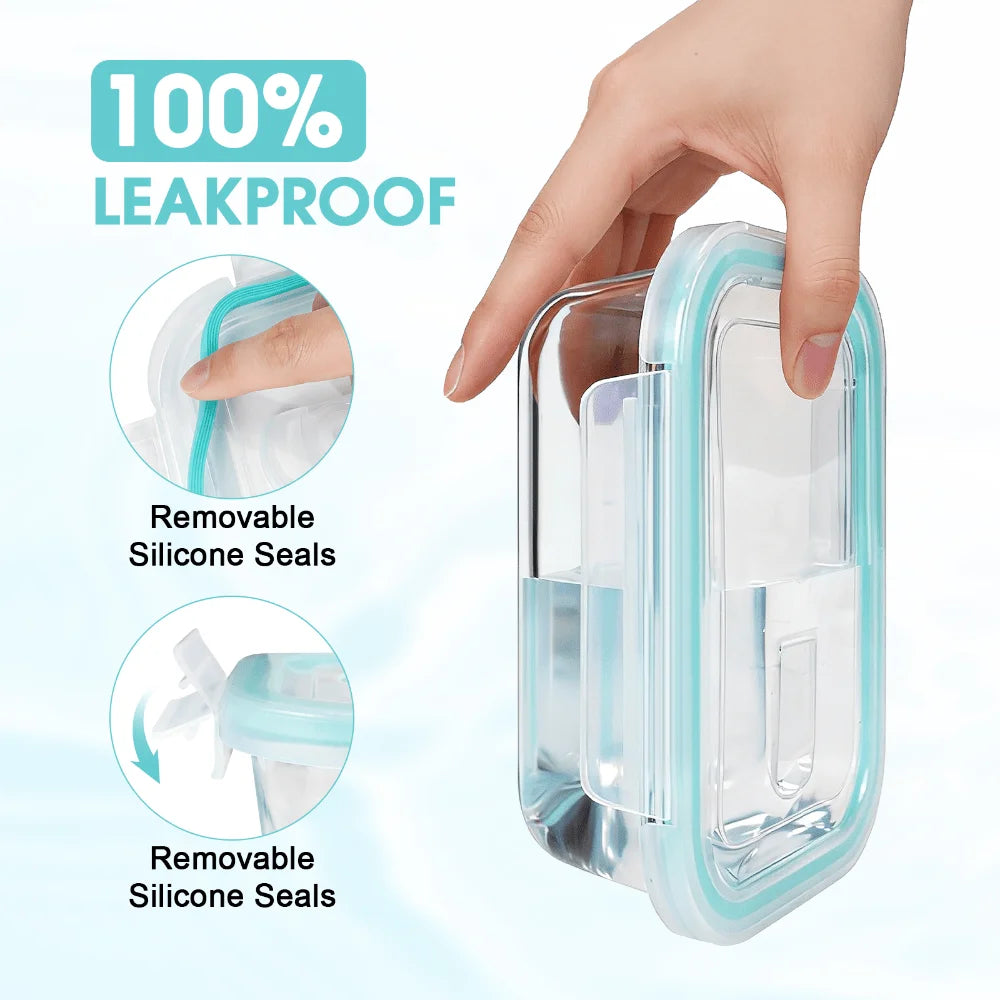 Airtight Borosilicate Glass Food Storage Container Set