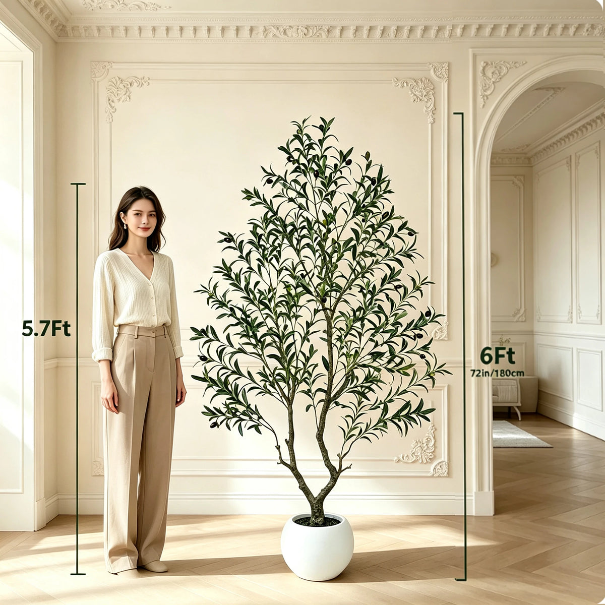 Olitree Artificial Olive Tree With Decorative Planter