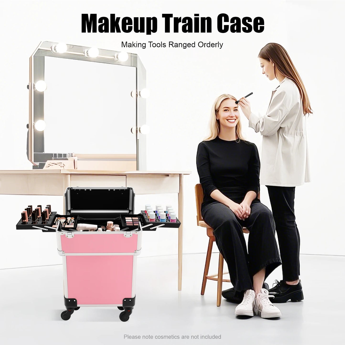 Aluminum Makeup Train Case With Lock And Wheels