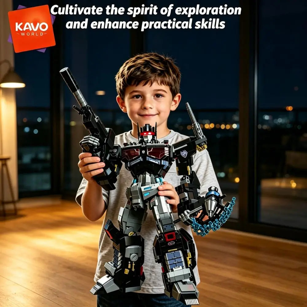 KAVOWORLD Posable Mecha Robot Building Blocks Toy