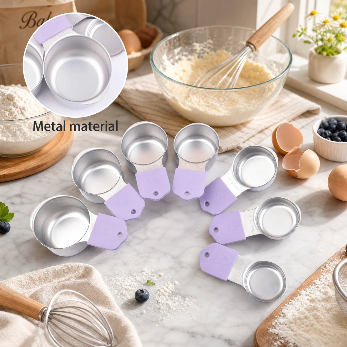 Stainless Steel Measuring Cups And Spoons Set With Leveler