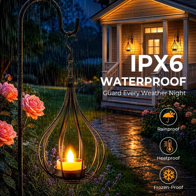 Kpstek 2 Pack Hanging Solar Lanterns Waterproof