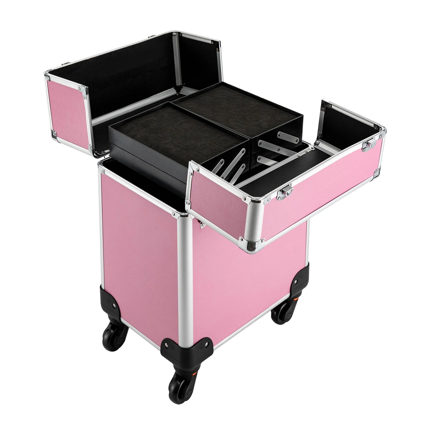 Aluminum Makeup Train Case With Lock And Wheels