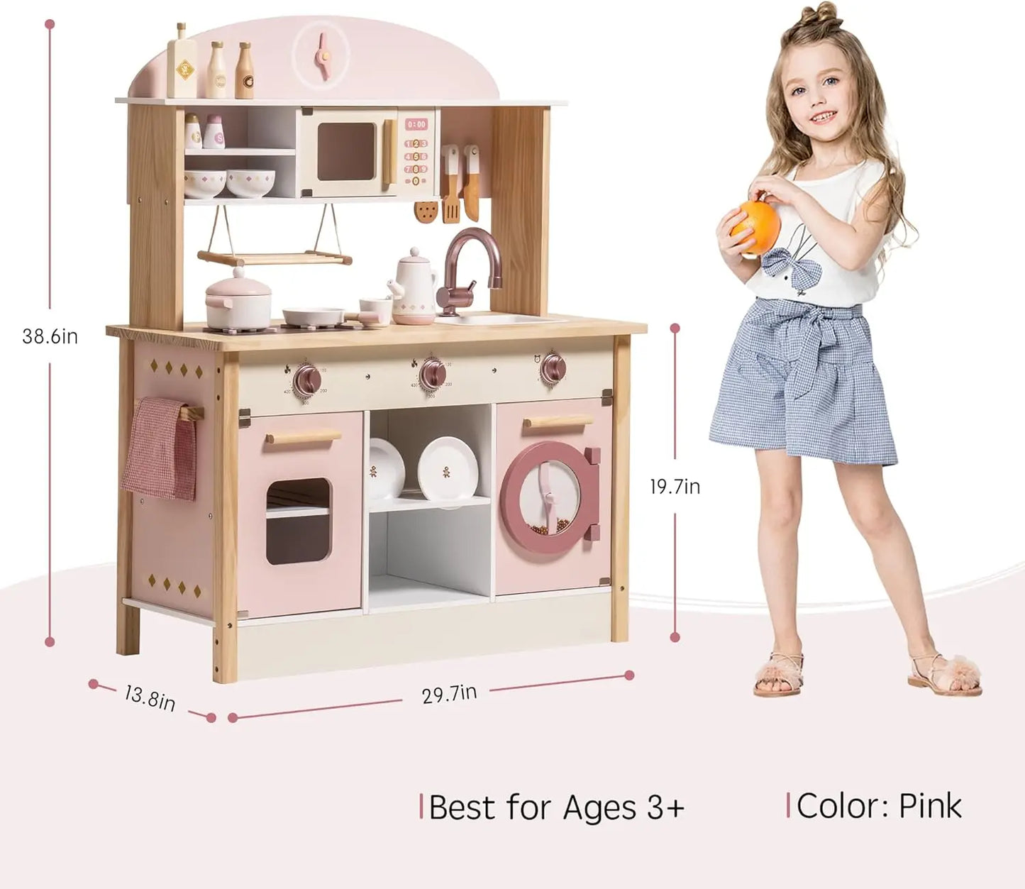 Robotime Wooden Play Kitchen With Appliances