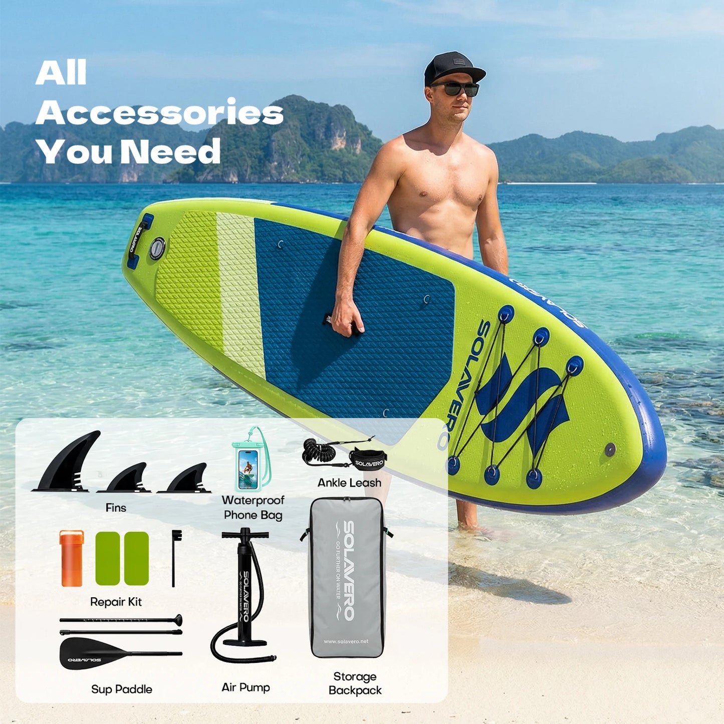Inflatable Stand Up Paddle Board With Pump And Accessories