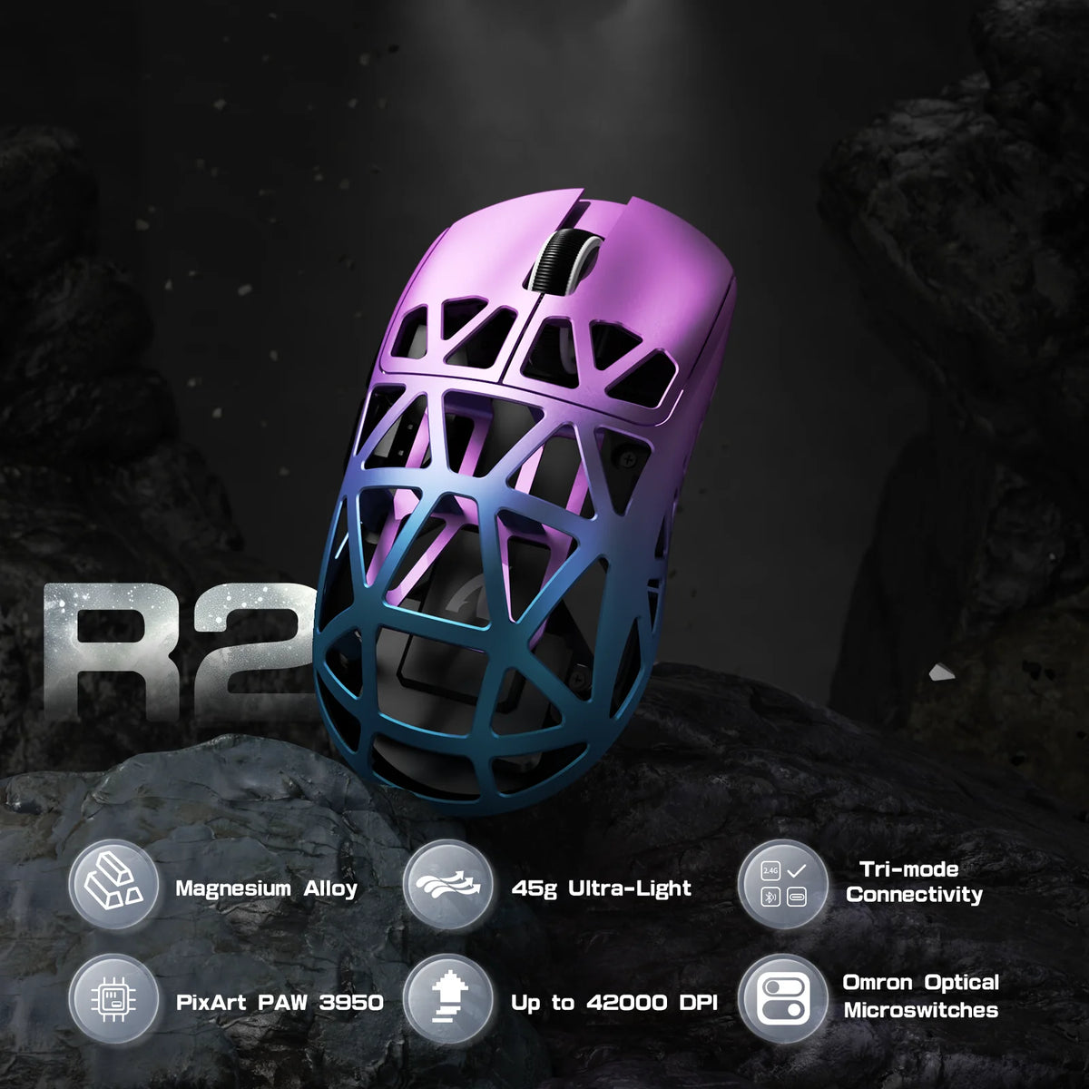 Attack Shark R2 Tri Mode Mouse 42000 DPI Optical Gaming Sensor