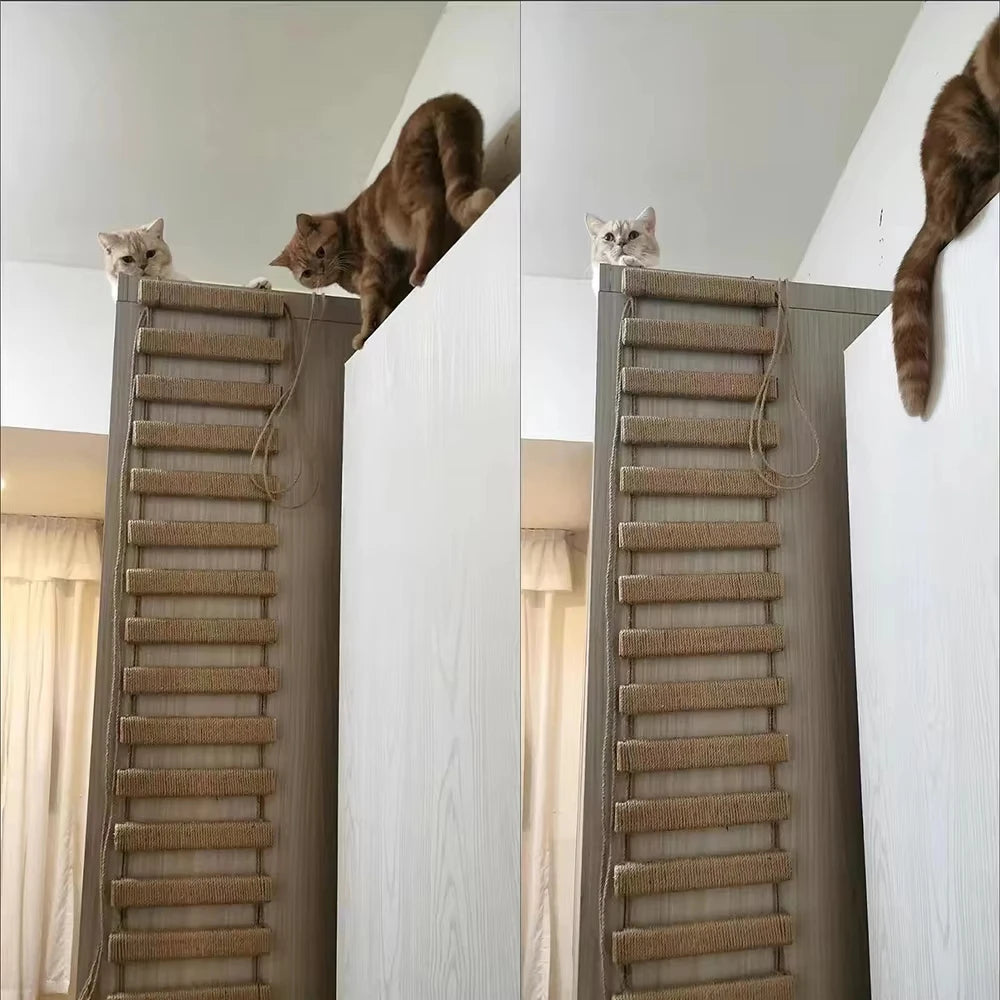Cat Bridge Ladder for Cage Sisal Rope Wood Cat Furniture