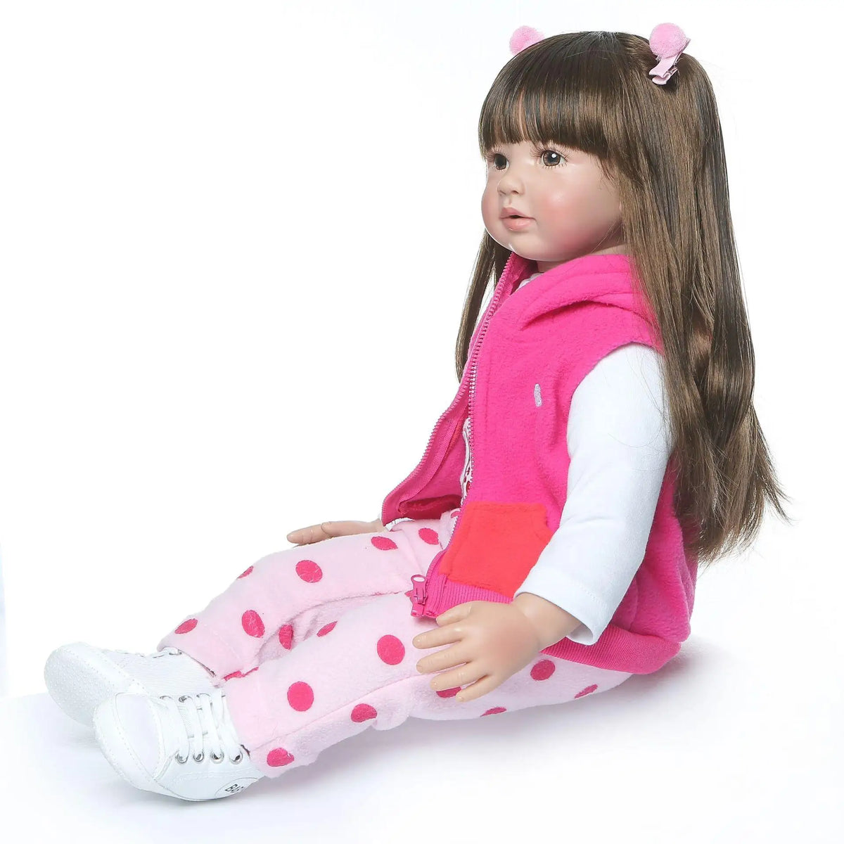 Realistic Reborn Baby Doll With Long Hair and Accessories