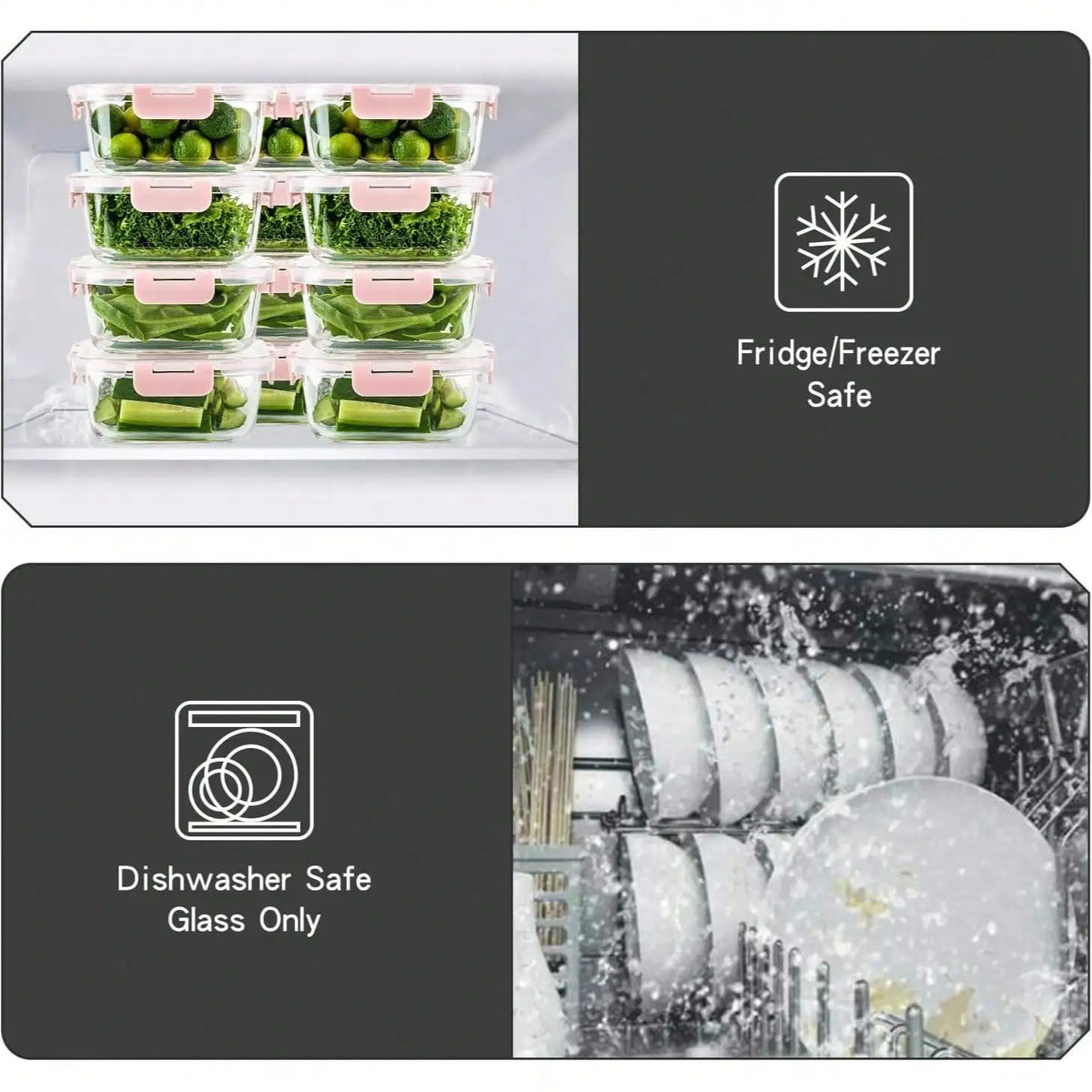 Clear Glass Food Storage Containers With Snap Lock Lids