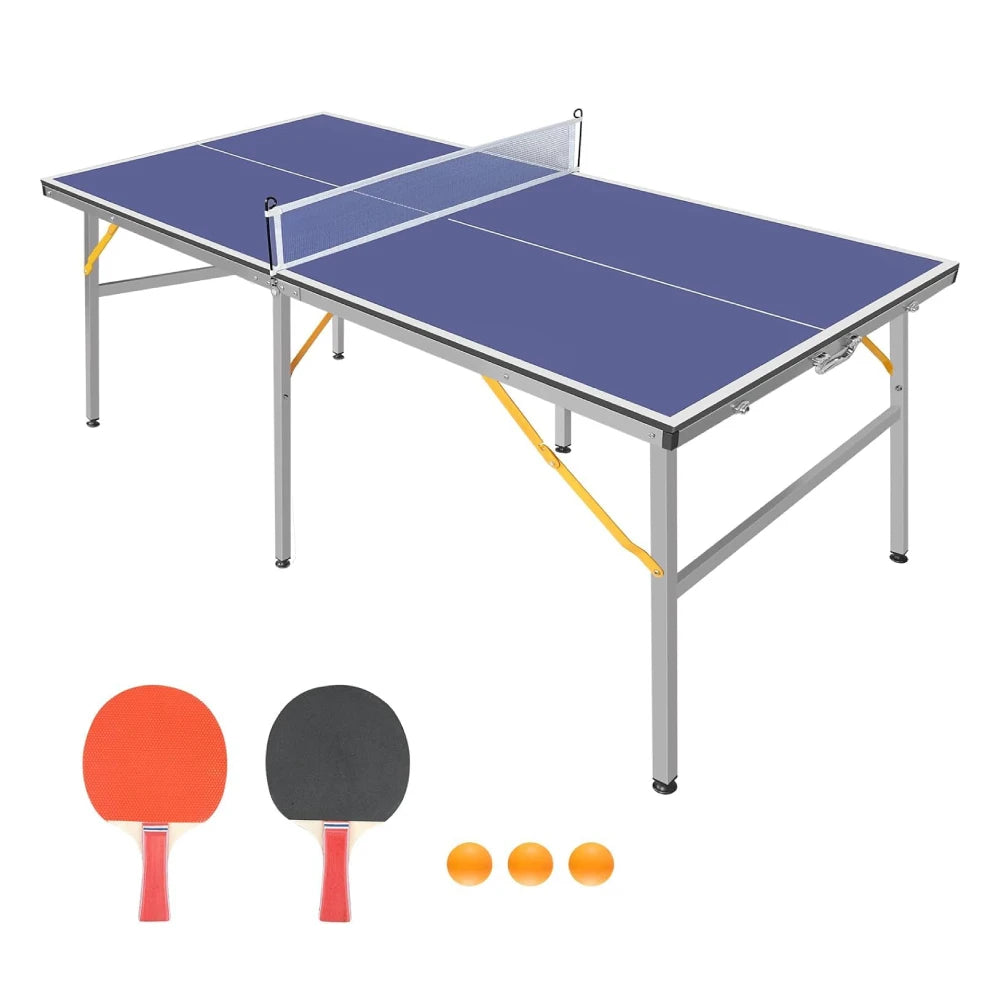 Portable Ping Pong Table Set With Net Paddles And Balls