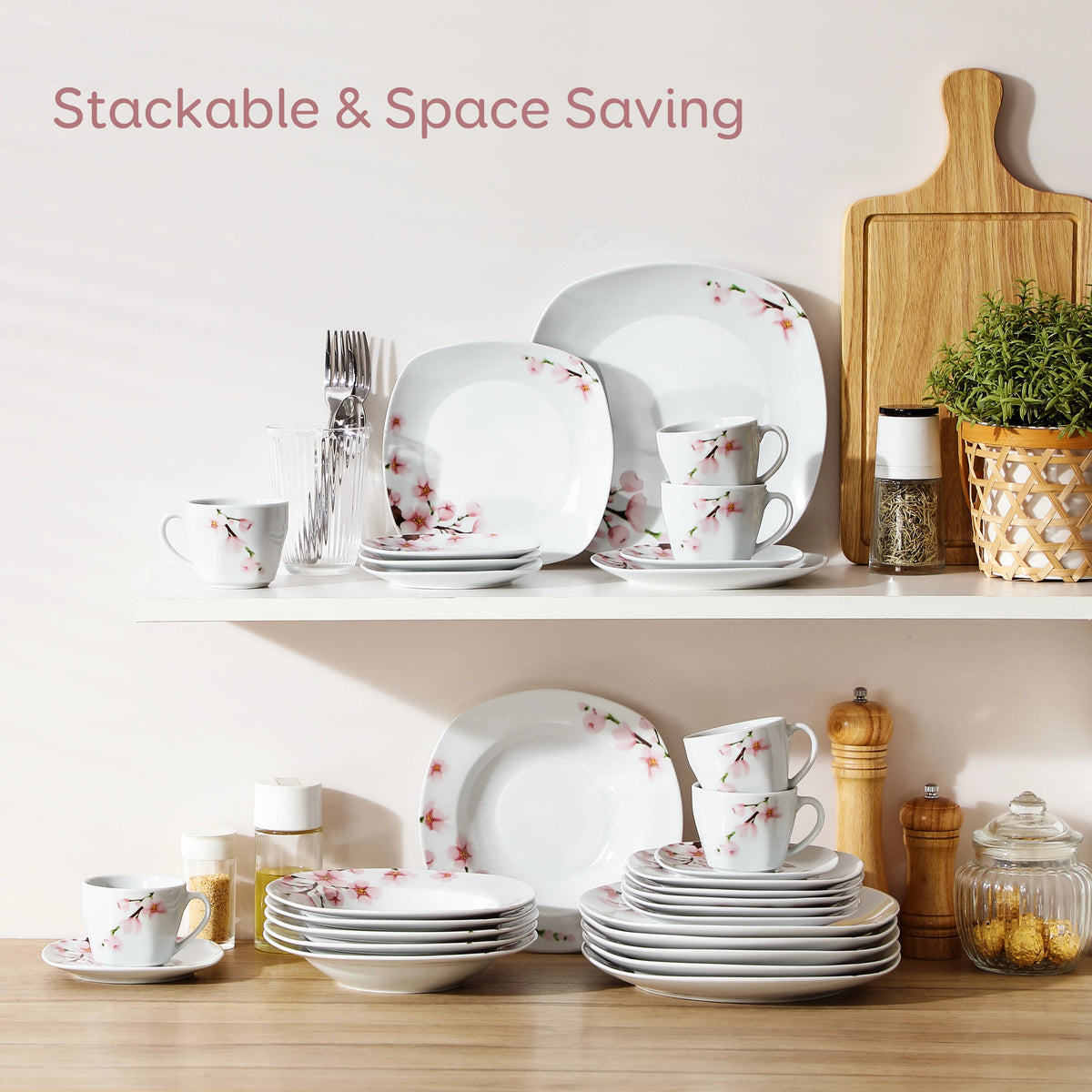 Malacasa Floral Porcelain Dinnerware Set