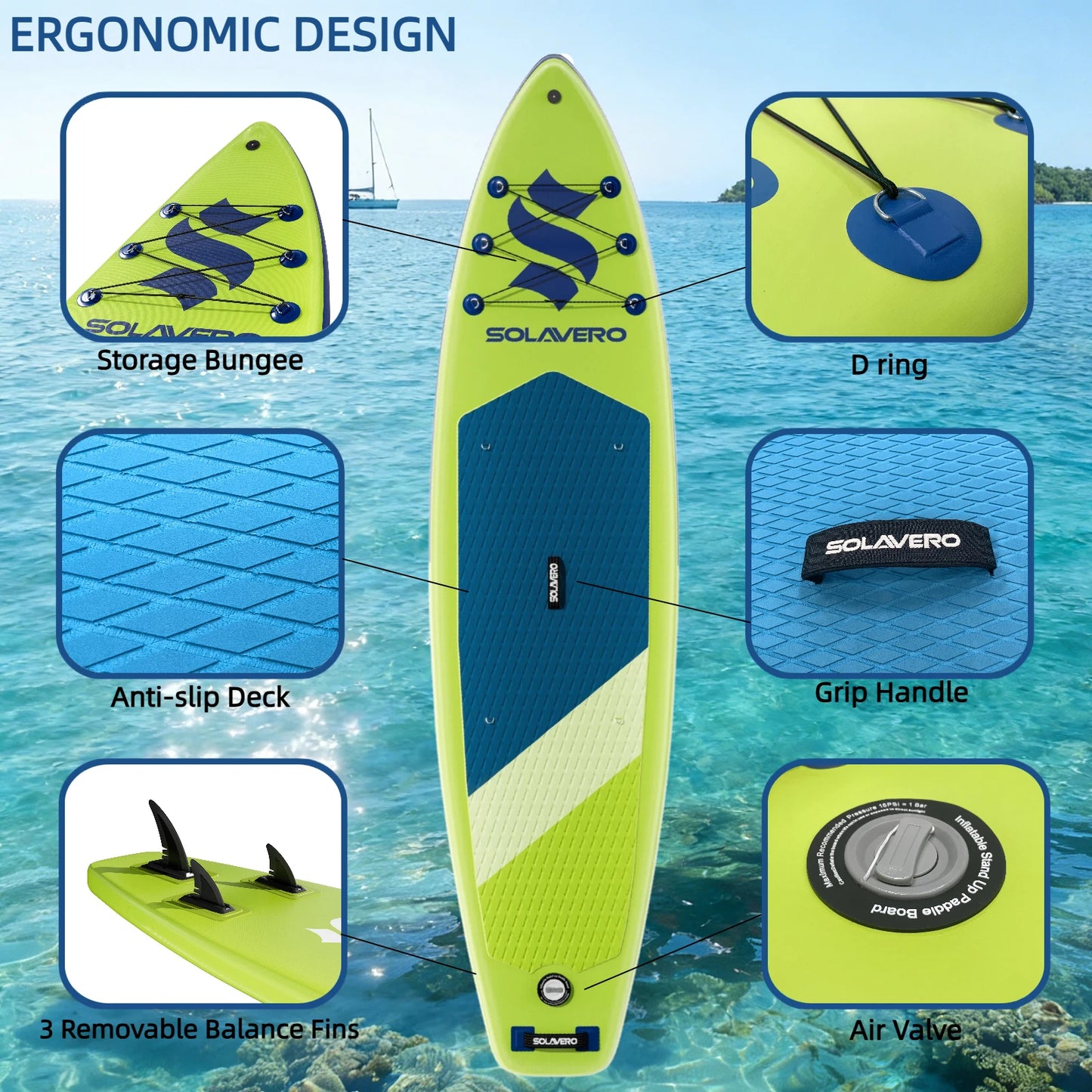 Inflatable Stand Up Paddle Board With Pump And Accessories