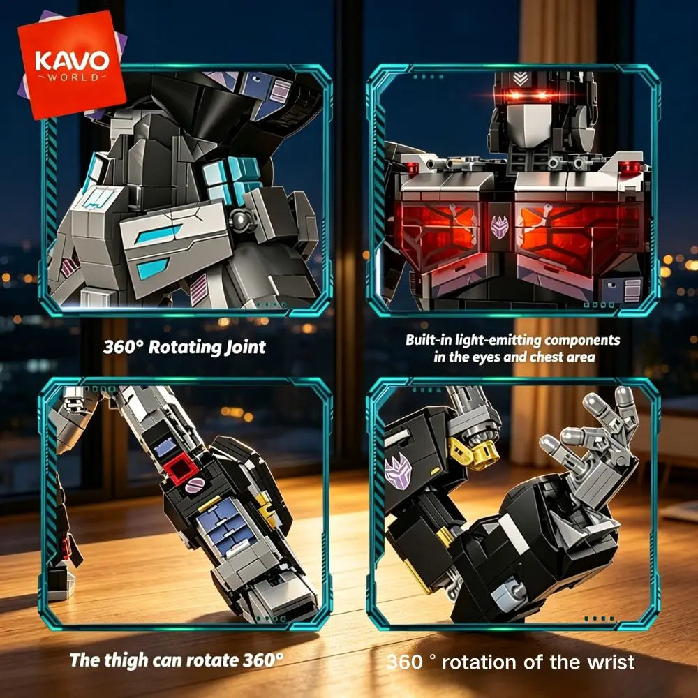 KAVOWORLD Posable Mecha Robot Building Blocks Toy