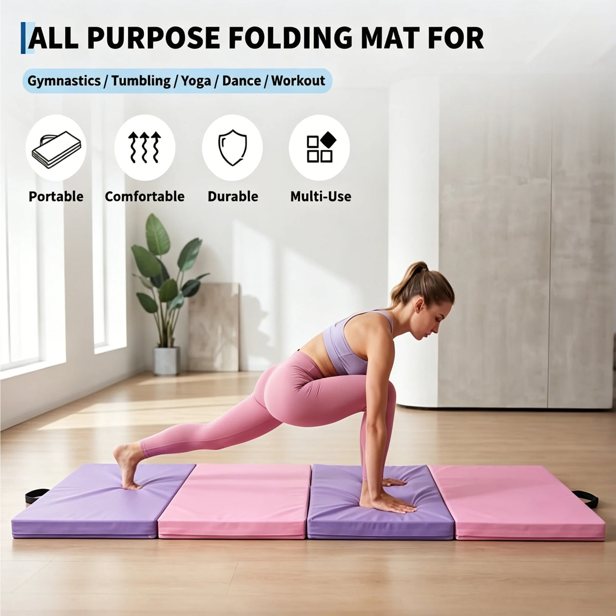 Himiss Foldable Gymnastics Mat For Home Workouts