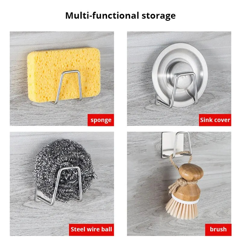 Stainless Steel Sink Sponge Rack With Drainage