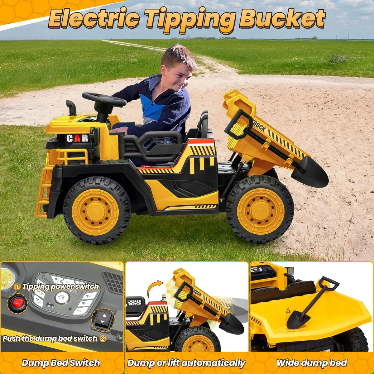 JoyRacer 24V Ride On Dump Truck Remote Control