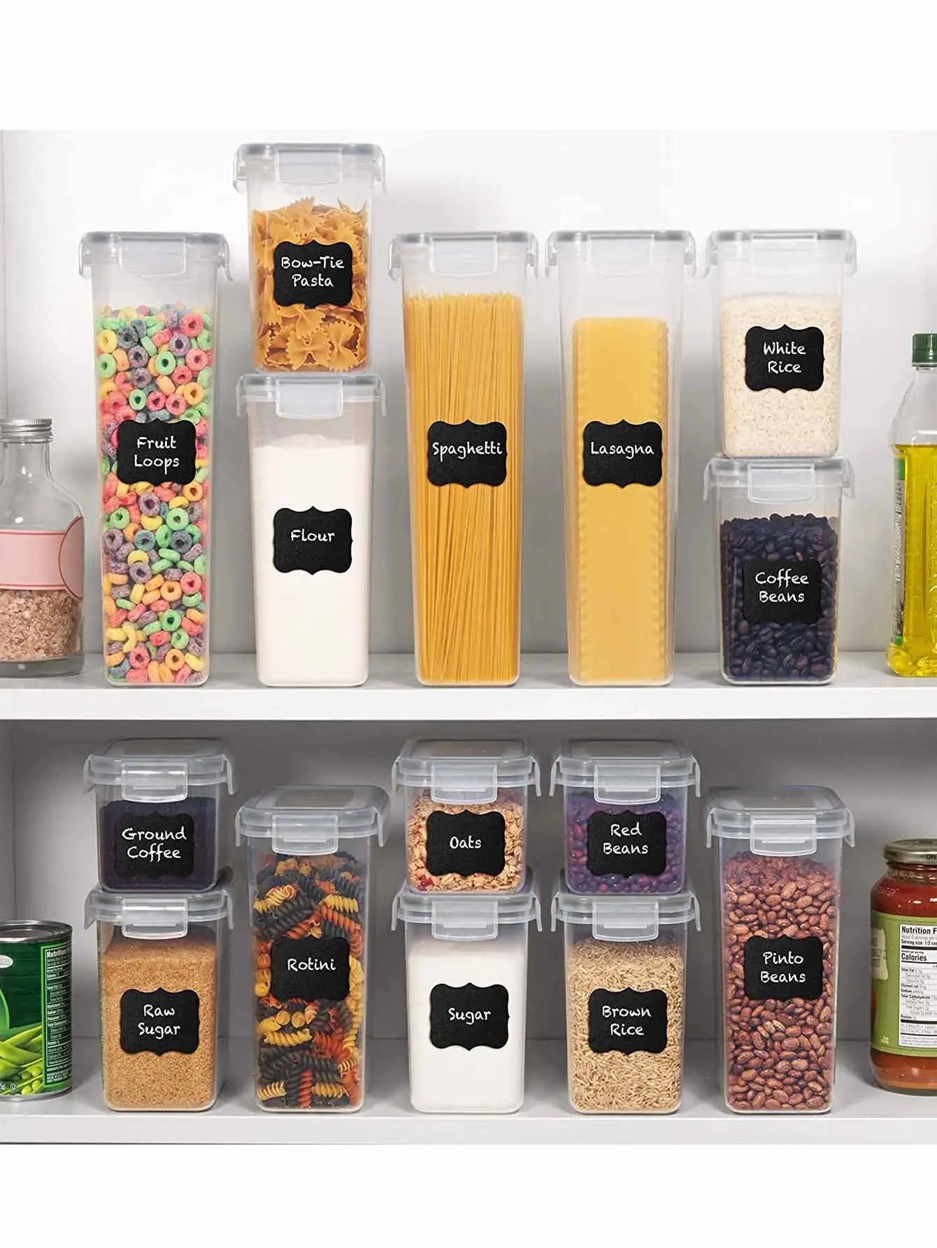 24 Piece Airtight Food Storage Containers With Labels