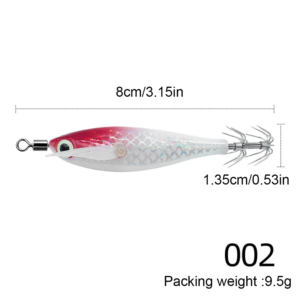 APWIKOGER Luminous Squid Lure With 3D Eyes Glow In Dark