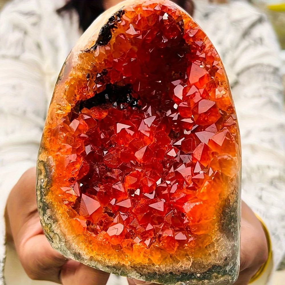 CrystalHola Natural Quartz Crystal Cluster Geode