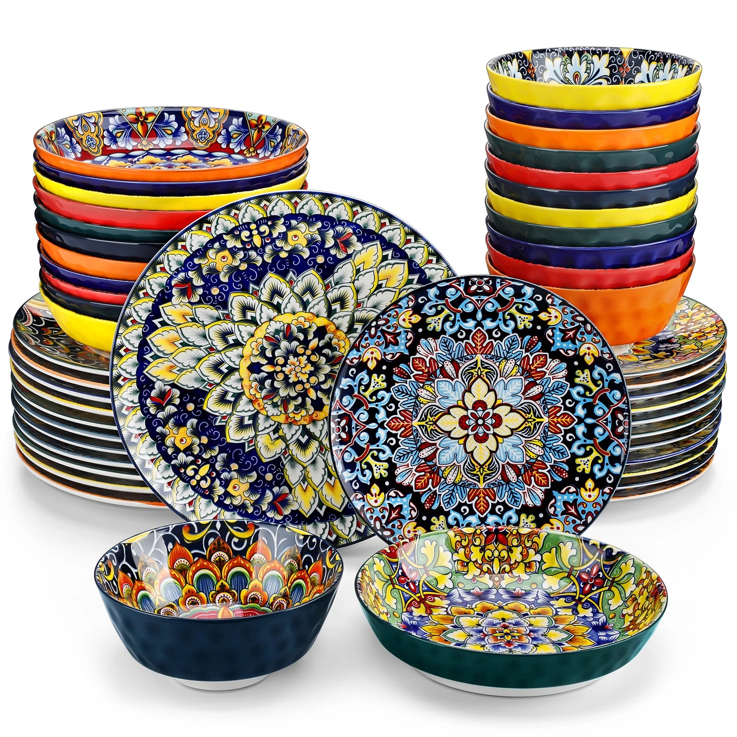 Malacasa Bohemian Style Ceramic Dinnerware Set