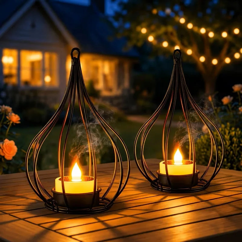 Kpstek 2 Pack Hanging Solar Lanterns Waterproof