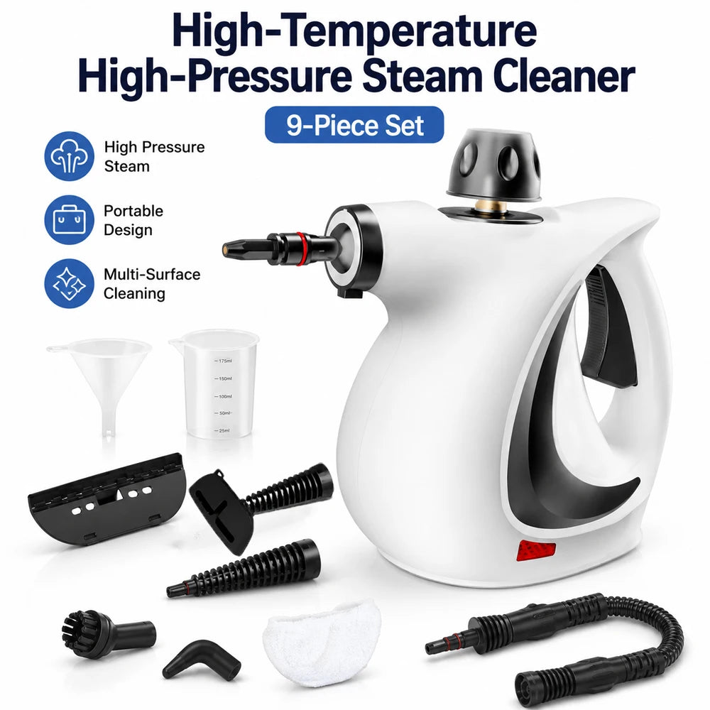 Portable Handheld Steam Cleaner 9 Piece Set
