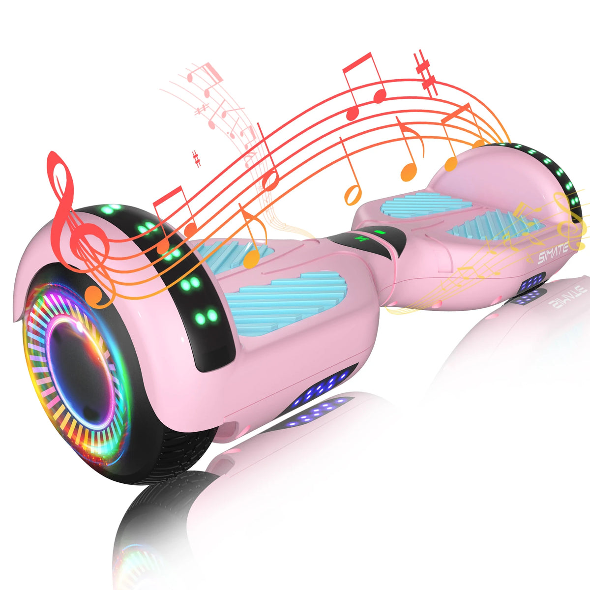 SIMATE Hoverboard With Bluetooth All Terrain LED Lights