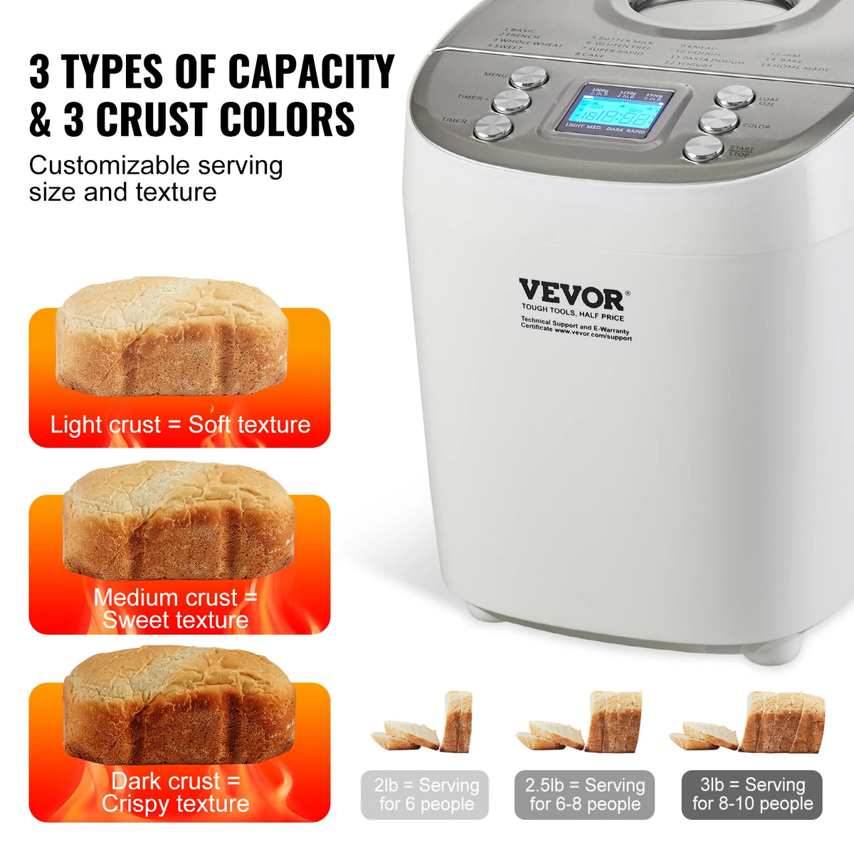 SucceBuy Fifteen In One Bread Maker With Gluten Free Setting